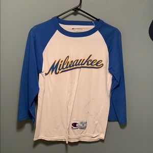 Vintage champion Milwaukee 3/4 sleeve shirt